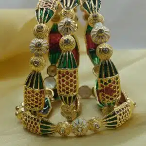 Traditional Rajwadi Gold Plated Meenakari Bangles