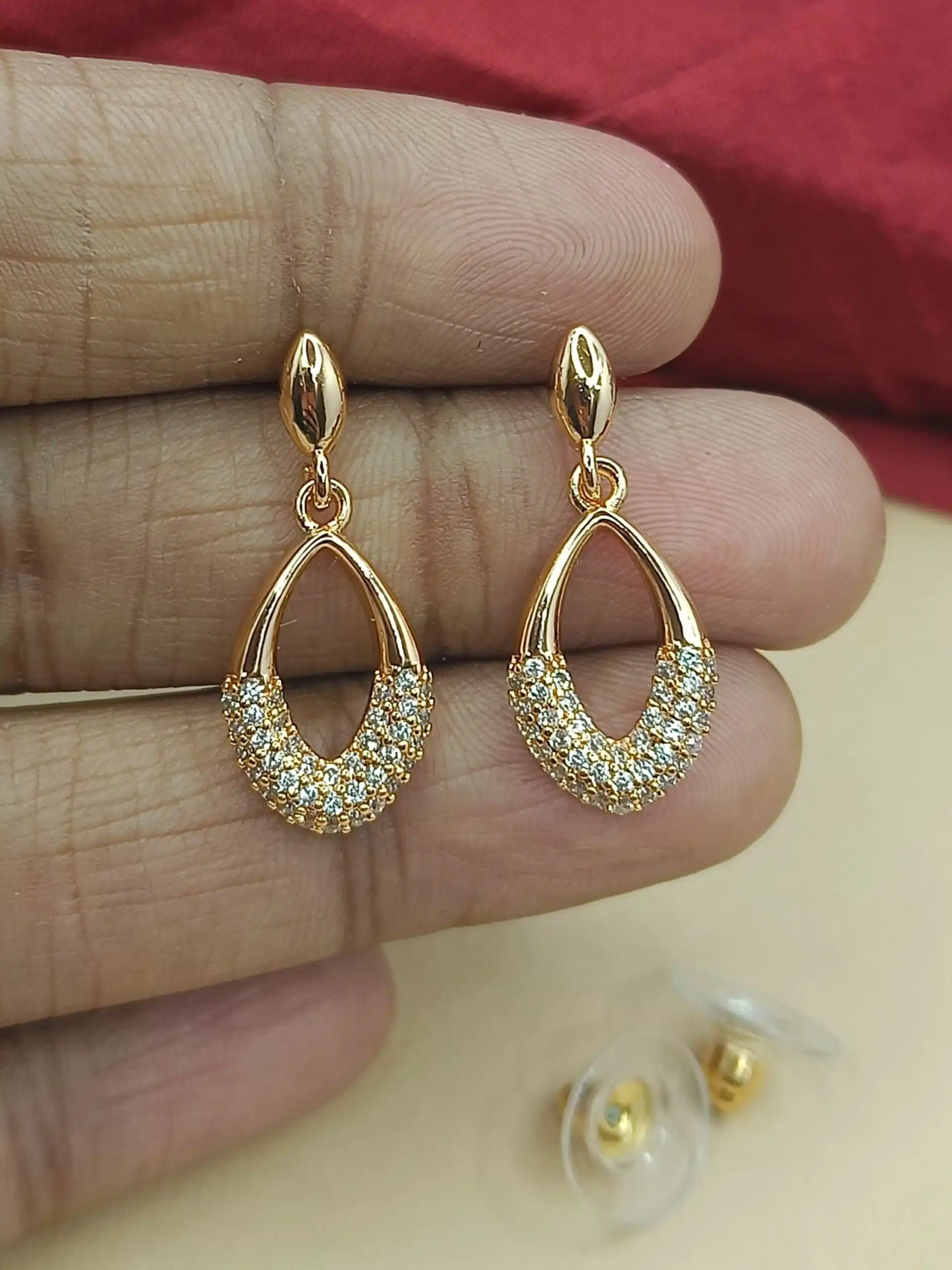 New Rosegold Plated Earrings For Girls - Image 2