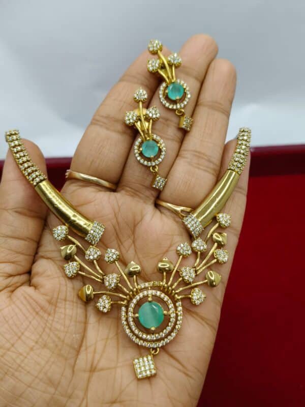 AD Stone Choker Necklace