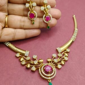 AD Stone Choker Necklace